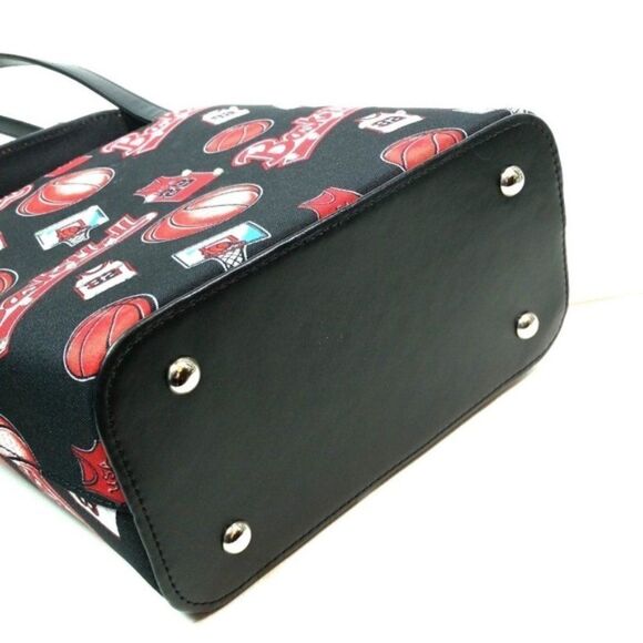 Basketball Red Black Bling Handbag Tote Back To School - Picture 5 of 7